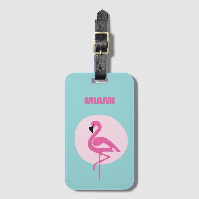 Miami Acrylic Luggage Tag (Front Vertical)