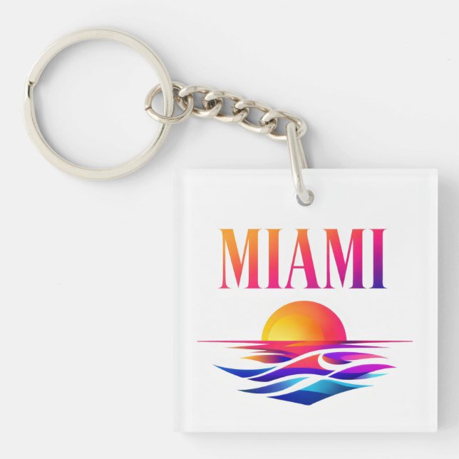 Miami Afterglow — High-Fashion Sunset Streetwear Key Ring (Front)