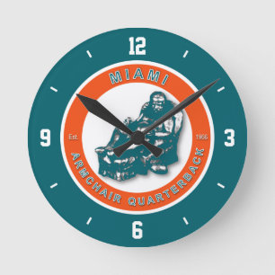 Miami Armchair Quarterback Football Wall Clock