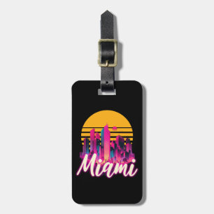 Miami at sunset luggage tag