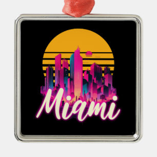 Miami at sunset metal tree decoration
