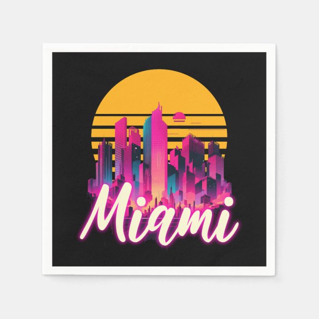 Miami at sunset napkin (Front)
