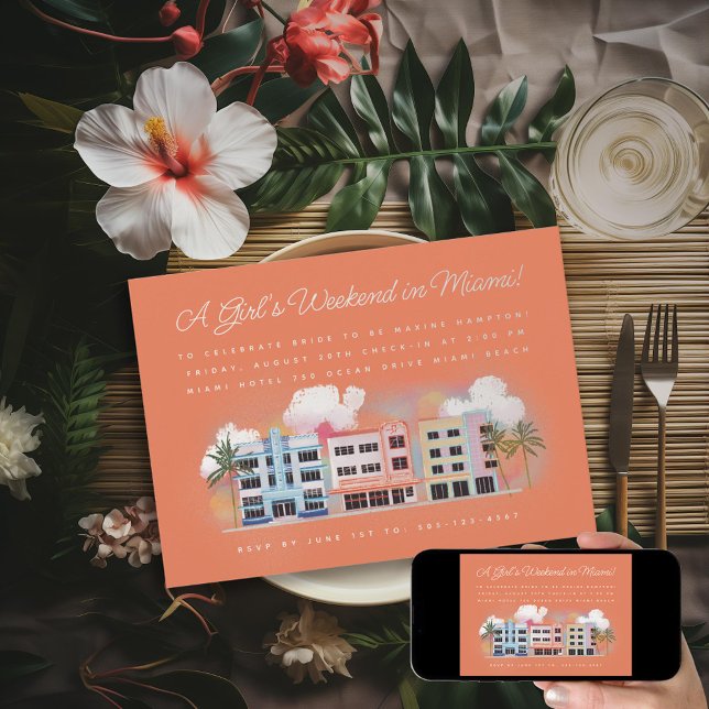 Miami Beach Bachelorette Weekend Invitation (Creator Uploaded)