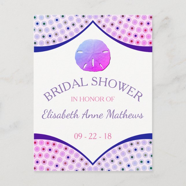 Miami Beach Bridal Shower Invitation Postcard (Front)