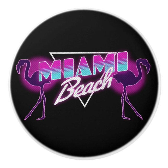 Miami beach ceramic knob (Front)