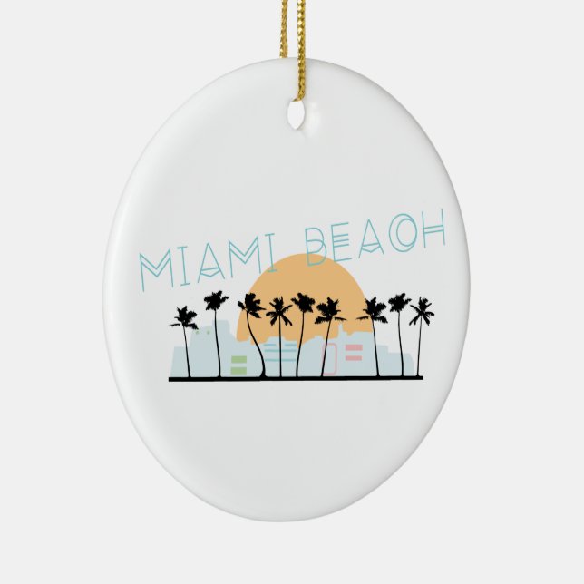 Miami Beach Ceramic Tree Decoration (Right)