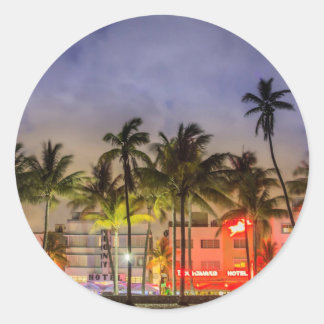 miami beach classic round sticker