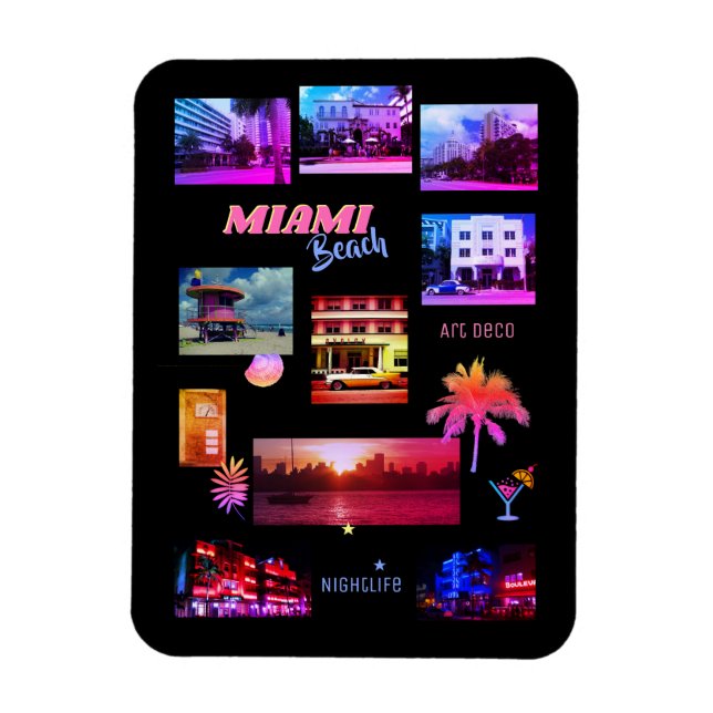 Miami Beach Collage Magnet (Vertical)