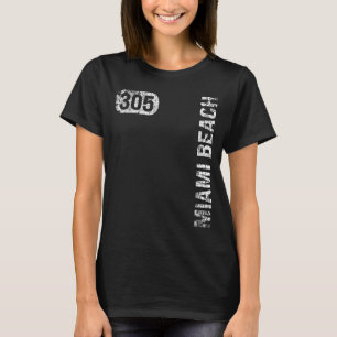 Miami Beach Florida 305 Area Code Vintage Retro T-Shirt