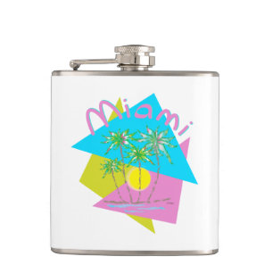 Miami Beach, Florida Abstract Design Hip Flask
