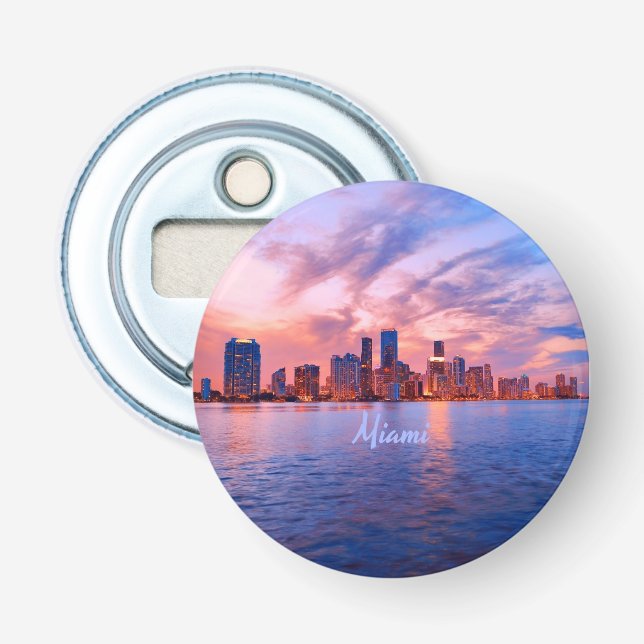 Miami Beach Florida City Skyline Bottle Opener (Front)