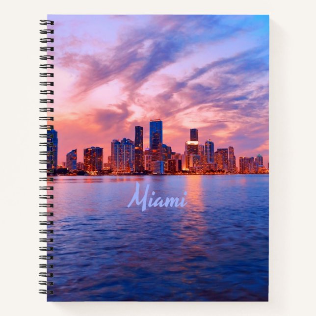Miami Beach Florida City Skyline Notebook (Front)