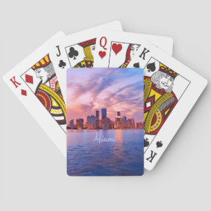 Miami Beach Florida City Skyline Playing Cards