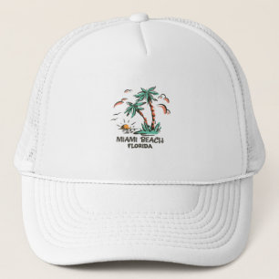 Miami Beach - Florida - Colorful Sunset Trucker Hat