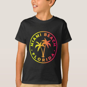 Miami Beach Florida Colourful Palm Tree Tie Dye Bo T-Shirt
