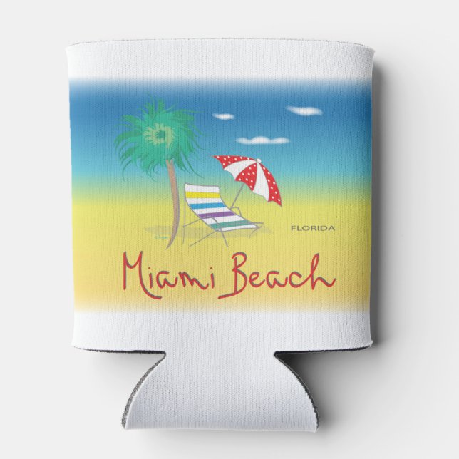 Miami Beach, Florida Cool Fun Can Cooler (Back)