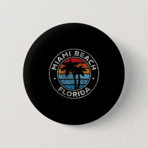 Miami Beach Florida Fl Vintage Graphic Retro 70s  6 Cm Round Badge
