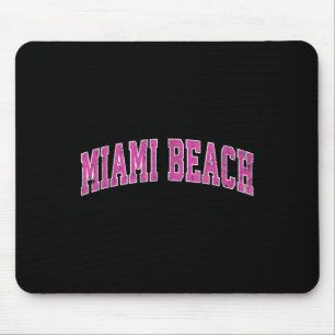 Miami Beach Florida Fl Vintage Sports Design Pink  Mouse Pad