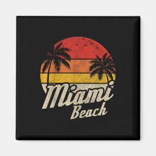 Miami Beach Florida Fl Vintage Sunset Retro Vacati Magnet