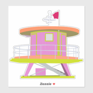 Miami Beach Florida Lifeguard Tower Sticker