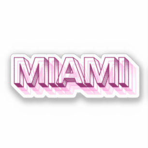 Miami Beach, Florida   Pink Bubble Letter