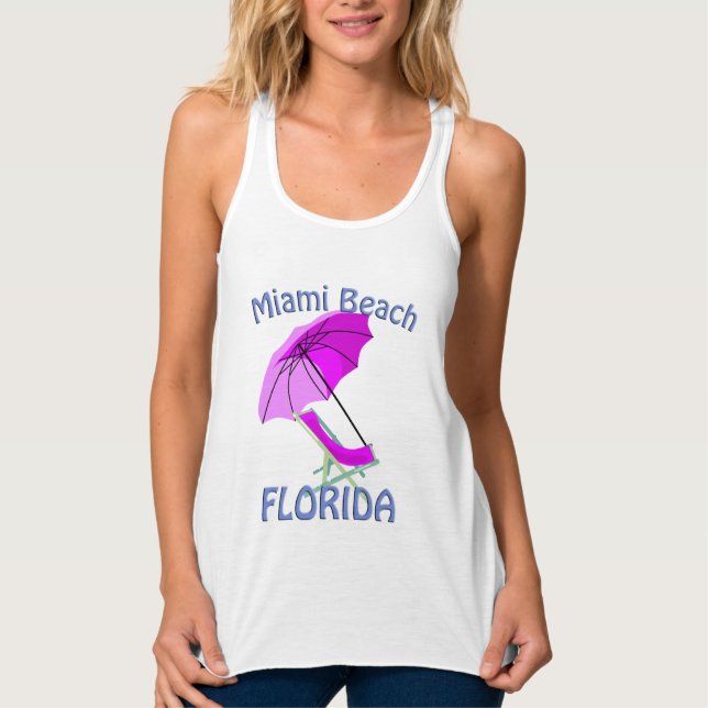Miami Beach Florida Pink Singlet (Front)