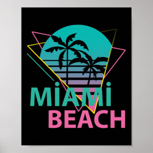 Miami Beach Florida Proud Floridian Retro Palms Tr Poster