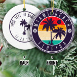 Miami Beach Florida Retro Palm Tree Travel 80s Ceramic Tree Decoration<br><div class="desc">Miami Beach Florida Sand Tropical Palm Trees Souvenirs. Miami Beach Florida - Retro Tropical Palm Tree 60s Souvenirs Vintage design makes a great Christmas or Birthday gift for fans of Florida beaches. The retro summer vibe design is a perfect gift for travel lovers and tropical destination fans. - " You...</div>