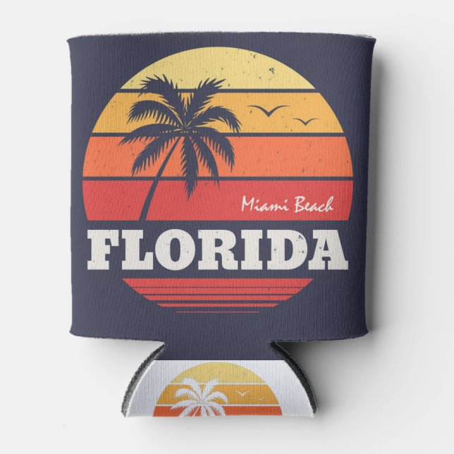miami beach florida shirt can cooler (Front)