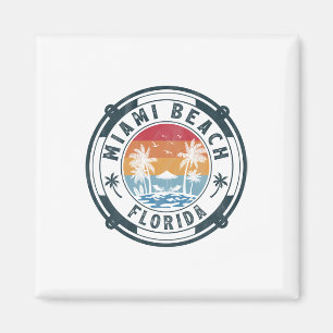 Miami Beach Florida Summer Vacation Vintage Sunset Magnet