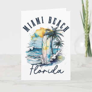 Miami Beach Florida Surf Vintage Surf Beach Surfer Card