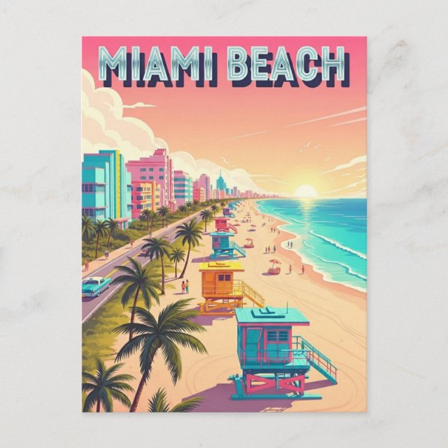 Miami Beach Florida Travel Postcard (Front)