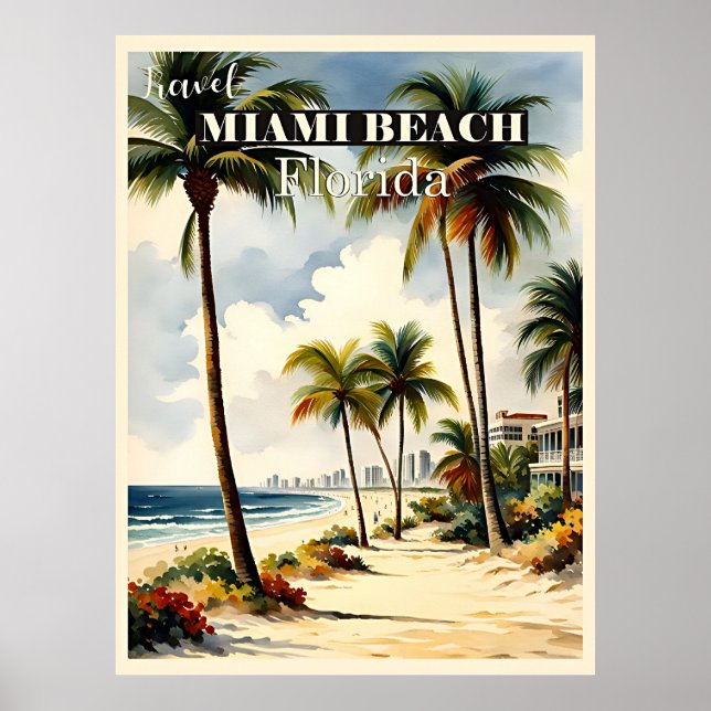 Miami Beach, Florida travel poster (Front)