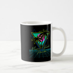 Miami Beach Florida Trip Retro 80s Vaporwave Grid Coffee Mug