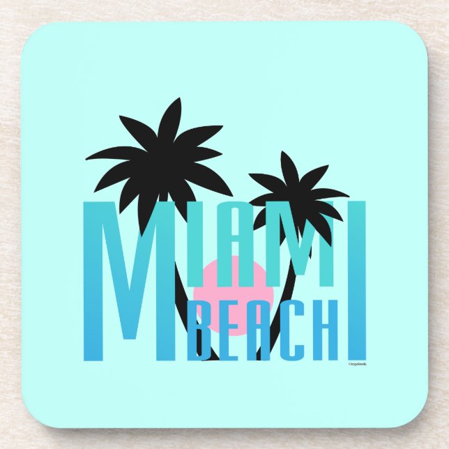 Miami-Beach-Florida-Typography Coaster (Front)