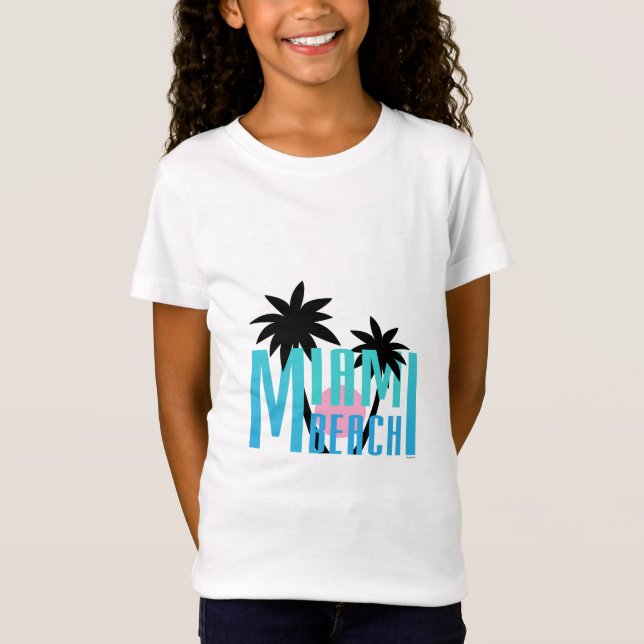 Miami Beach, Florida, Typography Cool T-Shirt (Front)