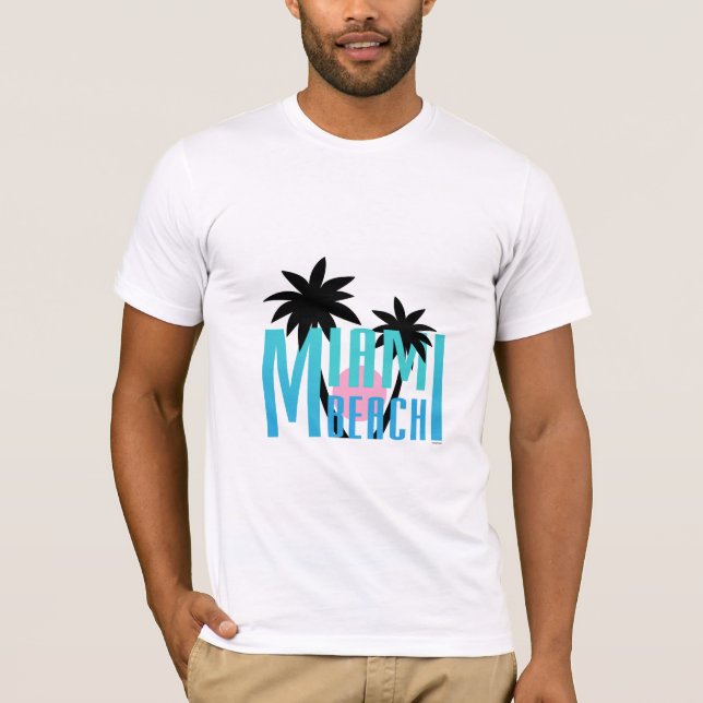 Miami Beach, Florida, Typography Cool T-Shirt (Front)