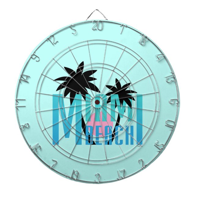 Miami-Beach-Florida-Typography Dartboard (Front)