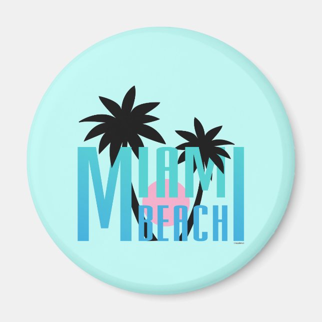 Miami-Beach-Florida-Typography Magnet (Front)