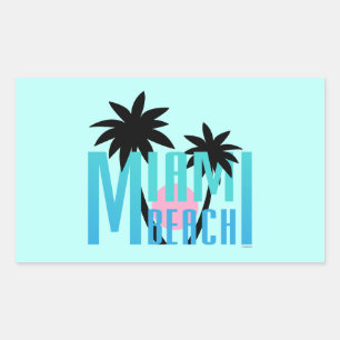 Miami-Beach-Florida-Typography Rectangular Sticker