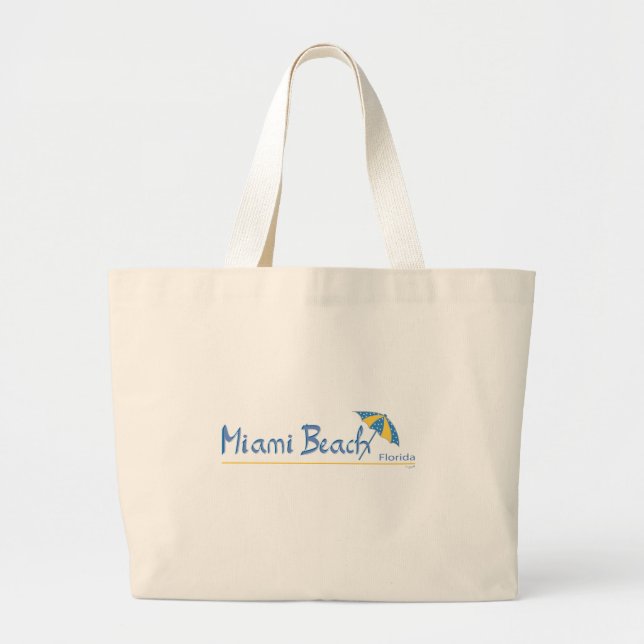 Miami Beach, Florida Umbrella Cool Large Tote Bag (Front)