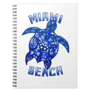 Miami Beach Florida Vacation Tribal Turtle Notebook