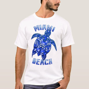 Miami Beach Florida Vacation Tribal Turtle T-Shirt