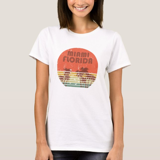 Miami Beach Florida vintage sunset T-Shirt (Front)