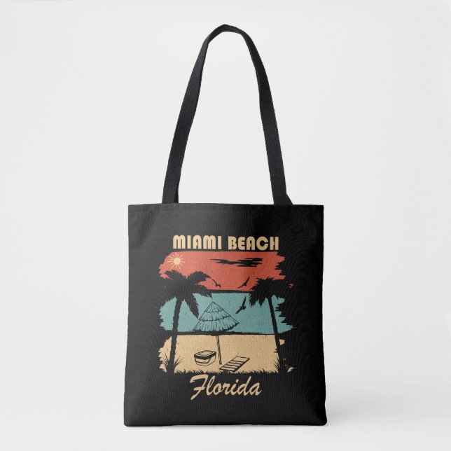 Miami Beach Florida vintage sunset Tote Bag (Front)