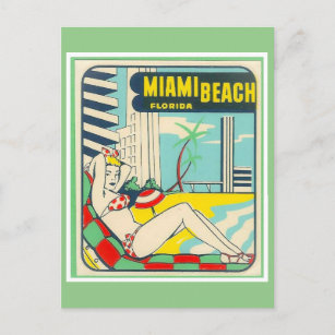 Miami Beach Florida vintage travel Postcard