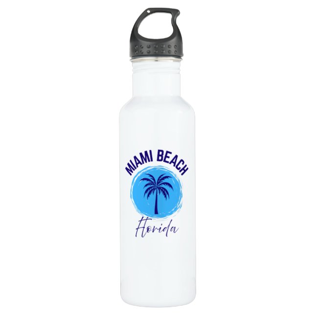 Miami Beach Florida Water Bottle (Front)