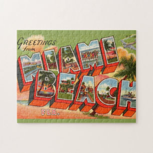 Miami Beach Greeting Jigsaw Puzzle