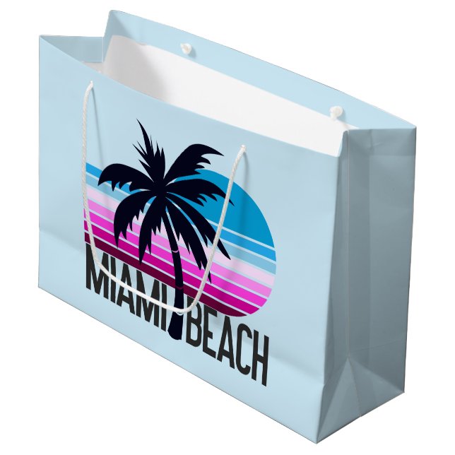 Miami Beach   Large Gift Bag (Front Angled)