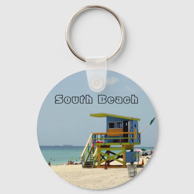 Miami Beach Lifeguard Shack Key Ring (Front)